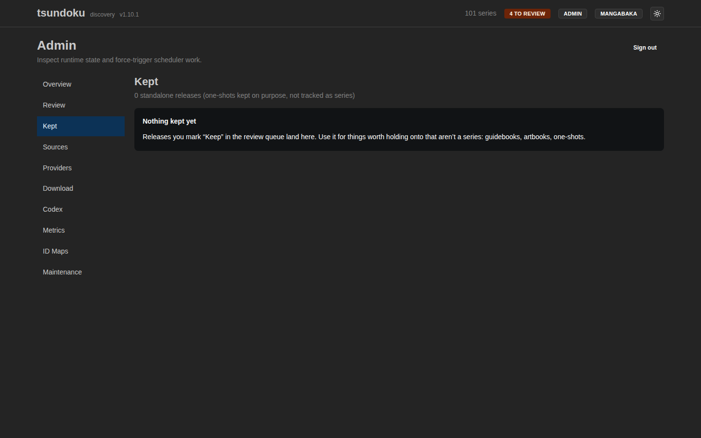 Kept releases page